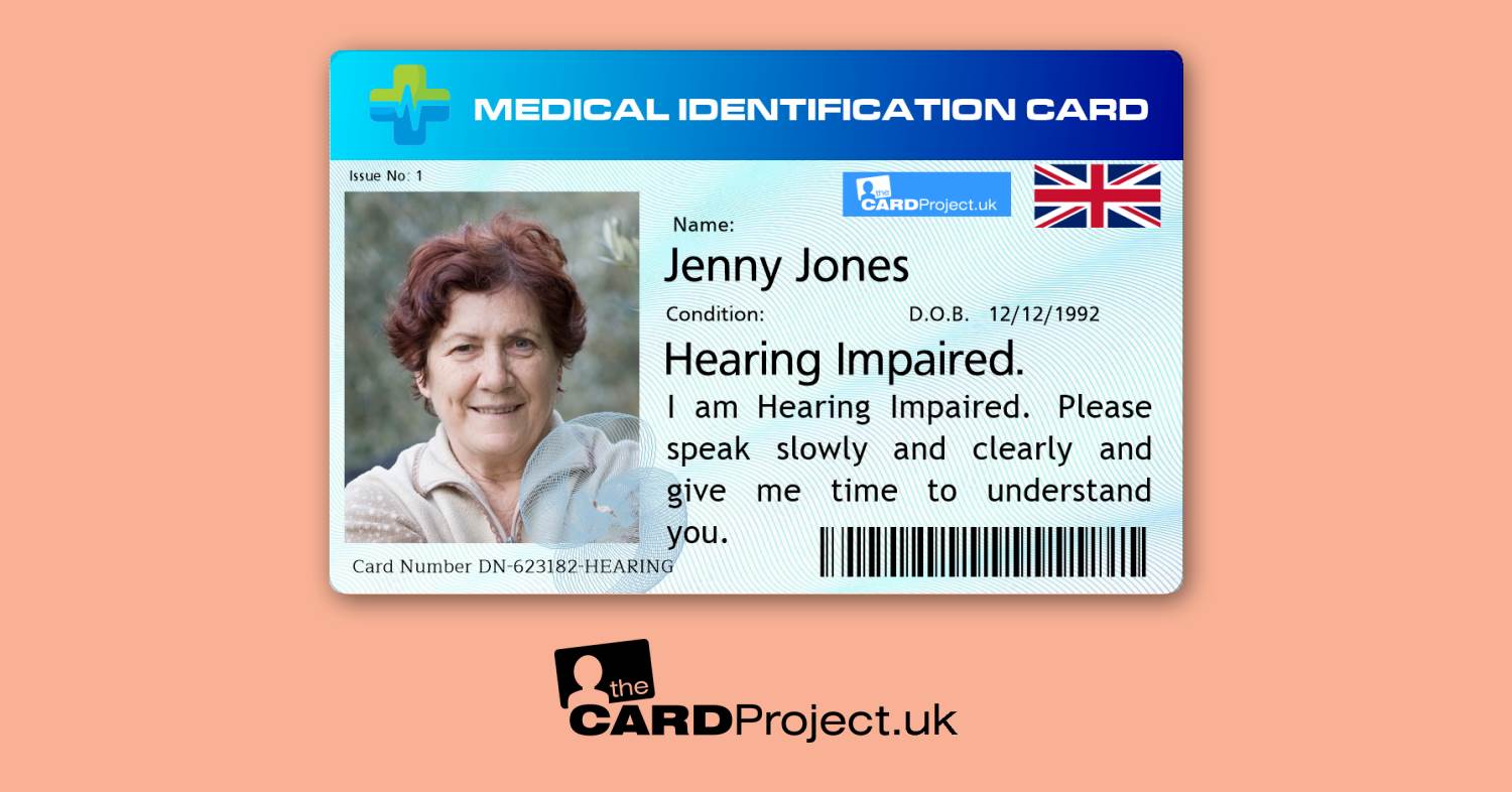 Hearing Impaired Premium Photo Medical ID Card  (FRONT)